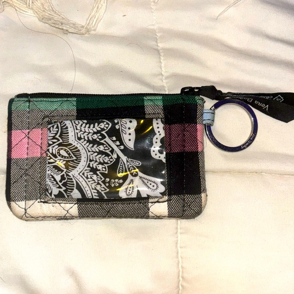Vera Bradley Accessories - vera bradley plaid coin purse/card holder keychain, new without tags